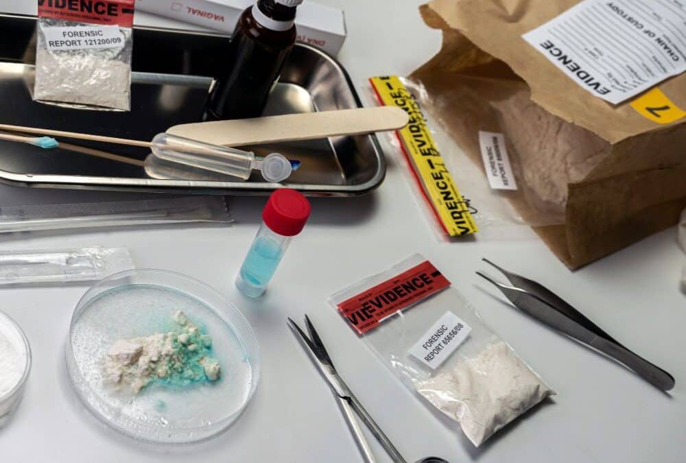 crime lab drug test, conceptual image